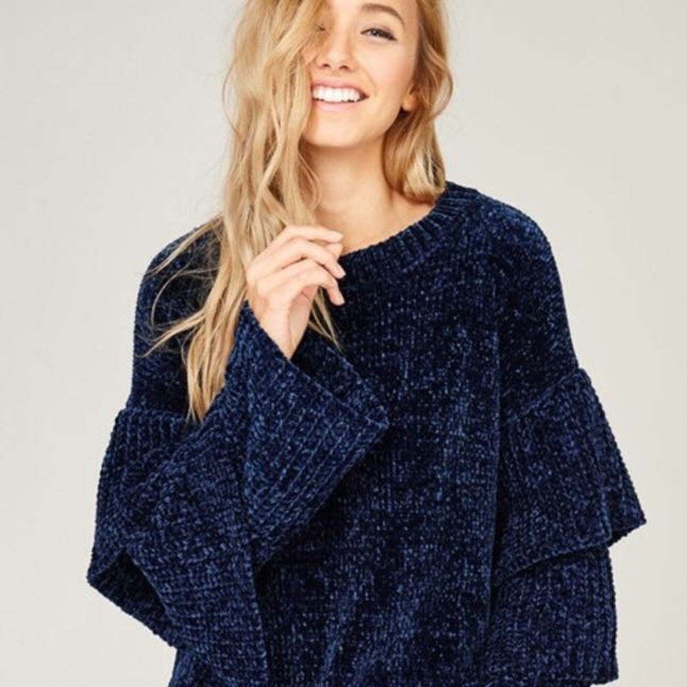 Blue softest sweater in the world